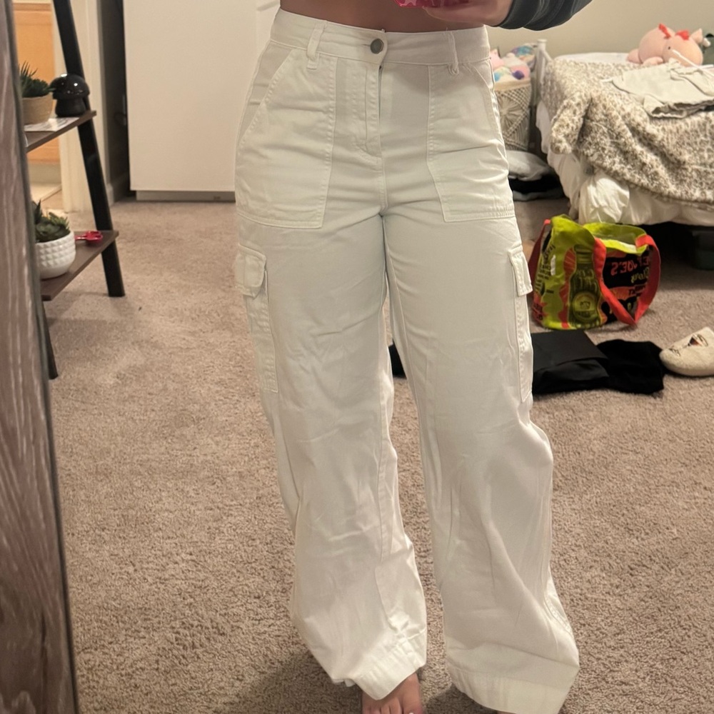Women's White Cargo Pants
